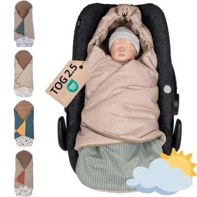 Abbildung von ULLENBOOM Einschlagdecke Babyschale, 100% OEKO TEX Materialien, Ideal für Herbst und Winter, Blätterzauber (Made in EU) Babydecke Kindersitz oder Kinderwagen, kuschelige Decke Babys