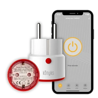 Abbildung von Konyks Priska Max 3 EU WiFi + BT, erweiterte Funktionen V3, 16A, Verbrauchsmesser, kompatibel mit Alexa und Google Home &amp; Tuya
