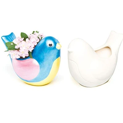 Abbildung von Baker Ross Bird Keramik Blumentöpfe (Schachtel mit 4) Für Kinder zum Dekorieren, Kunsthandwerk