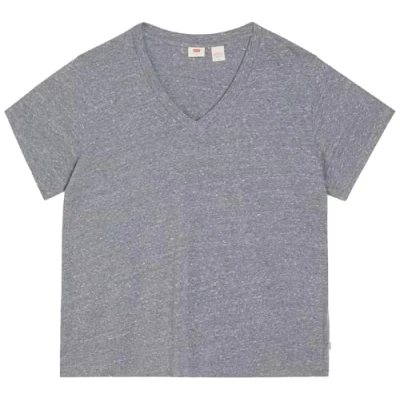Abbildung von Levi&#039;s Plus BOXY V NECK TEE Tshirt basic, Damen, Größe: 54/56, Triblend header gray