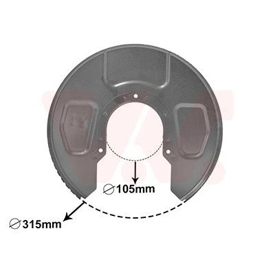 Abbildung von VAN WEZEL 5878374 Ankerblech Hinterachse rechts VOLKSWAGEN: Sharan I, FORD: Galaxy Mk1 MPV, SEAT: Alhambra I