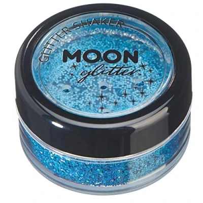 Abbildung von Holographische Glitzer Shaker von Moon Glitter 100% kosmetischer für Gesicht, Körper, Nägel, Haare und Lippen 5gr Blau