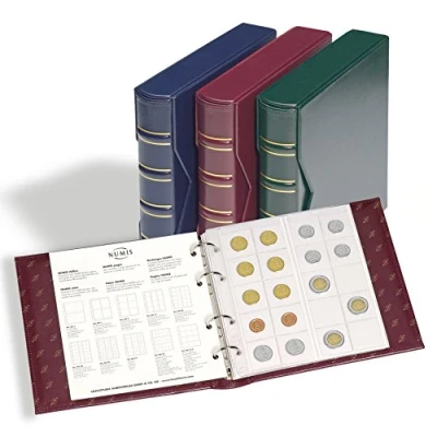 Abbildung von Leuchtturm, Numis Classic, Album (4 Ringe) ohne Inhalt, inkl. Schutzkassette Rot Abm: 235x240x60 mm. pro Stk.