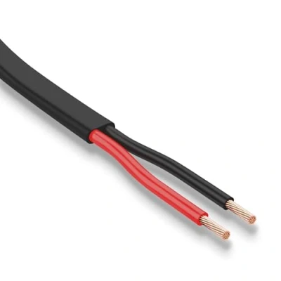 Abbildung von AOHEWEI 2 x 0,75 mm² flaches zweiadriges Doppelkabel Leiter elektrischer Kupferdraht 5V 12V 24V 60V, dünnwandiges rotes/schwarzes Kfz Bootskabel 5/10/20/50 Meter