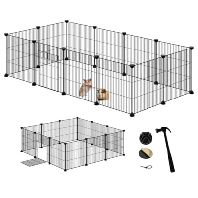 Abbildung von EUGAD Freigehege, Innengehege, mit Tür DIY 12 Platten, 142x36x72cm