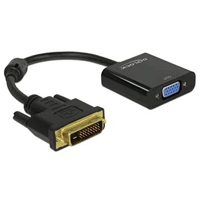 Abbildung von DELOCK 65658 Adapterkabel DVI 24+1 Stecker &gt; VGA Buchse schwarz