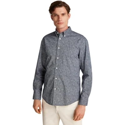 Abbildung von Tommy Hilfiger Langarmhemd FLEX POPLIN LINR FLORAL RF SHIRT mit floralem Miniprint
