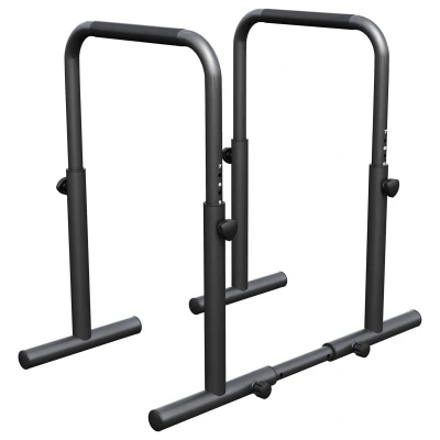 Abbildung von GORILLA SPORTS® Dip Barren Verstellbar, 80 100 cm, Rutschfest, Stahl, bis 500 kg, Schwarz Parallettes, Station, Fitness Push Up Stangen, Calisthenics Equipment für Zuhause