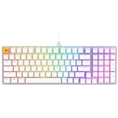 Abbildung von Glorious Gaming GMMK 2 Full Size (96%) Mechanisches Keyboard, Aluminiumrahmen, anpassbar, Doubleshot Kappen, Fox Schalter, tastenweise RGB, Amerikanisch QWERTY Layout Weiß