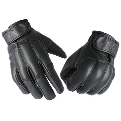 Abbildung von TacFirst Security Quarzhandschuhe H004, schnitthemmende Quarz Sand echtleder Handschuhe, Schwarz, L