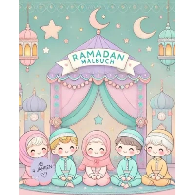 Abbildung von Ramadan Malbuch für Kinder ab 4 Jahren, Coloring Book, Islamisches Malbuch, Kinderbuch, Aktivitätenbuch Kinder, Kinderbuch Fastenmonat: ... Ausmalbildern Ideal als Geschenk Ramadan!