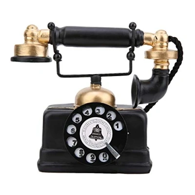 Abbildung von Schreibtisch Ornament Telefon, Vintage Retro Antik Telefon Kabelgebundenes Festnetztelefon Home Desk Dekor für Kinder Spielzeug Geschenke