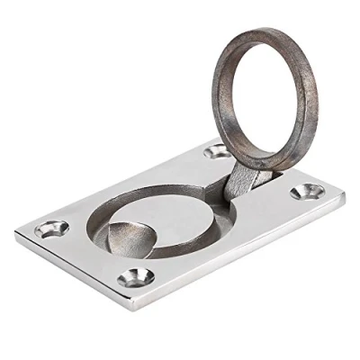 Abbildung von Qiilu Edelstahl Ring Griff Flush Hatch Locker Schrank Pull Lift Boat Marine Yacht Hardware