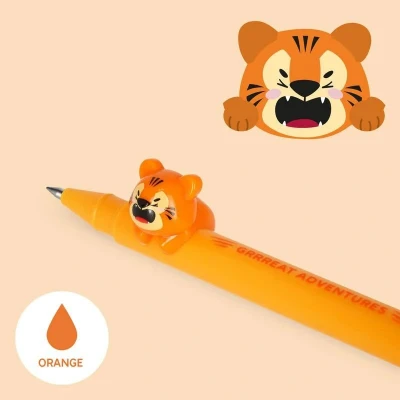 Abbildung von Gelstift mit Tierfigur Tiger Lovely Friends von Legami orange Tinte