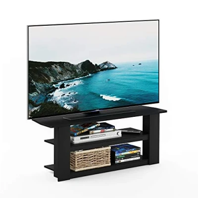Abbildung von Furinno Parsons TV Unterhaltungszentrum mit 3 Ebenen, holz, Schwarz, 34.04 x 41.91 cm