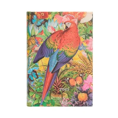 Abbildung von Paperblanks 12 Monatskalender 2025 Tropischer Garten Mini Tagesüberblick Elastikband Verschluss