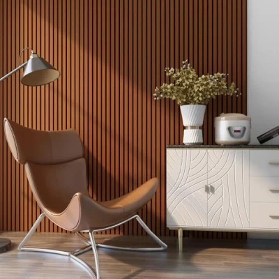Abbildung von neu.holz 3D Wandpaneel, (Set, 16 tlg) »Vang« Akustik Wandpaneel Teak 11,52m²