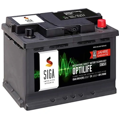 Abbildung von SIGA OPTILIFE Autobatterie 12V 65Ah **4 JAHRE GARANTIE** Batterie statt 60Ah 61Ah 62Ah 63Ah 64Ah