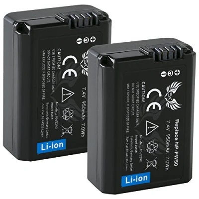 Abbildung von 2X SK Akku Sony NP FW50 950mAh für Alpha 7 7II 7R 7S II 5100 6300 6500 // NEX 3 6 F3 DSC RX10 SLT A35 A55 ZV E10