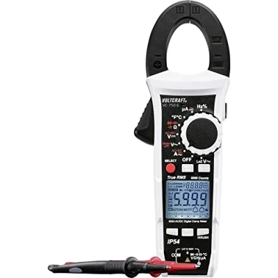 Abbildung von VOLTCRAFT VC 750 E Stromzange, Hand Multimeter digital Spritzwassergeschützt (IP54) CAT IV 600 V Anzeige (Counts): 6000