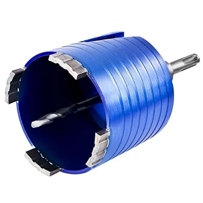 Abbildung von S&amp;R Bohrkrone Diamantbohrkrone 72mm, Segmenthöhe 10mm, für gängige Bohrmaschinen, Set, 3 tlg., + mit Zentrierbohrer 8x120 mm und SDS plus Adapter, armierter Beton, abrasive Betonprodukte, Vollziegel, Mauerwerk