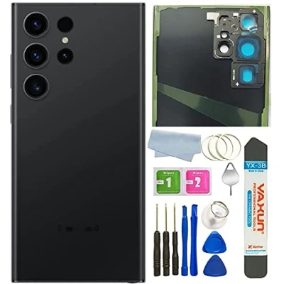 Abbildung von Galaxy S23 Ultra Back Glass Cover Housing Door Ersatz für Samsung 5G mit Vorinstallierten Klebebändern (Nicht geeignet / S23+ Plus) (Phantom Black)