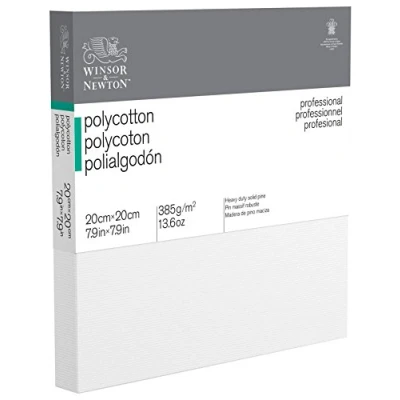Abbildung von Winsor &amp; Newton 6206008 Professional Keilrahmen aus Baumwollmischgewebe, 385 g/m², 3 fach grundiert, mittlere Körnung, ideal für die Ölfarben und Acrylfarben 20x20cm
