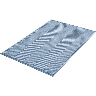 Abbildung von Kleine Wolke Badteppich Zigzag, 70x120 cm, Hellblau