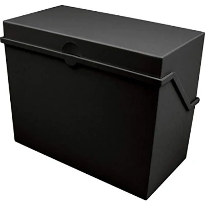 Abbildung von helit H6214695 Karteikarten Box „the index“ DIN A6 quer, Kleinkartei schwarz für ca. 400 Karten