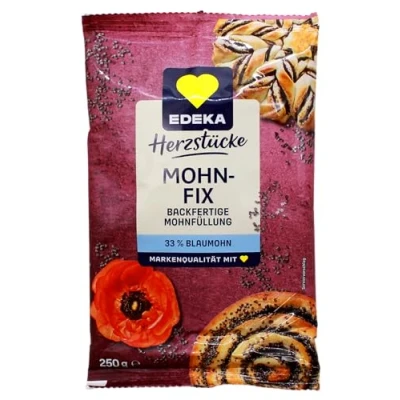Abbildung von Edeka Herztücke Mohnfix backfertige Mohnfüllung, 10er Pack (10 x 250g)