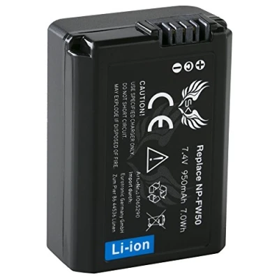 Abbildung von SK Akku Sony NP FW50 950mAh für Alpha 7 7II 7R 7S II 5100 6300 6500 // NEX 3 6 F3 DSC RX10 SLT A35 A55 ZV E10