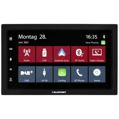 Abbildung von Blaupunkt Mannheim 600 DAB, 2 DIN Car Multimedia, 7 Zoll Touchscreen, CarPlay, Android Auto, DAB+, Bluetooth, Freisprecheinrichtung, USB, Eingang Rückfahrkamera, Equalizer, 180 Watt
