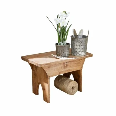 Abbildung von Loberon Hocker Hoboken, authentisch antike Optik, wundervoller Nostalgie Charme, Dekoration, Beistelltisch, Sitzgelegenheit, Mahagoniholz, braun