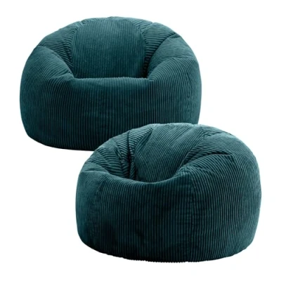 Abbildung von Icon Kingston Sitzsack Cord, Blaugrün, 2er Pack, Erwachsene mit Füllung, Bean Bag, Cord Sessel, Lounge Stuhl, Schlafzimmer, Wohnzimmer, Wohnzimmer Möbel