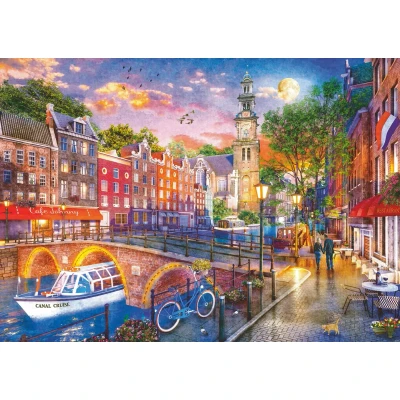 Abbildung von Ravensburger Puzzle 1000 Teile Sonnenuntergang über Amsterdam 19945, Puzzleteile