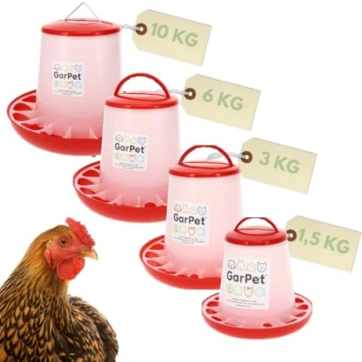 Abbildung von GarPet Futterspender Futterautomat Hühner Küken Geflügel Futtertrog 1,5 Kg