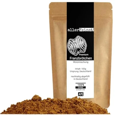 Abbildung von allerFeinst! Franzbrötchen Gewürz, Zimtschnecken, Dessert, für Hamburger Spezialitäten Gebäck, 1er Pack (1 x 100g)