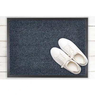 Abbildung von andiamo Fußmatte Venus Schmutzfangmatte für den Hauseingang flexibel einsetzbar als Türmatte innen, Fußabtreter im überdachten Außenbereich oder Schuhmatte Blau 60 x 80 cm