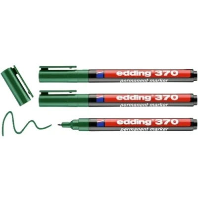 Abbildung von edding 370 Permanentmarker, 1 mm Rundspitze, (Grün, 3 Stifte)