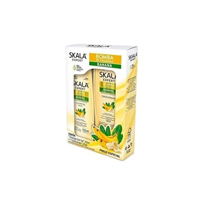 Abbildung von SKALA Banana &amp; Bacuri Shampoo und Conditioner Set Nährt trockene Spitzen Haarfasern Tropisches Haarpflegeerlebnis Für alle Haartypen, Weiß, 650 ml