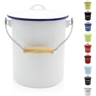 Abbildung von Krüger Mülleimer &quot;Husum&quot;, 1 Behälter, Emaille, 3 Liter, Made in Europe