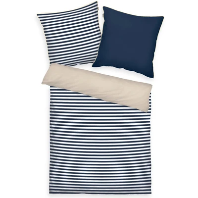 Abbildung von TOM TAILOR HOME Bettwäsche &quot;STRIPES WITH A KICK in Gr. 135x200cm oder 155x220cm&quot;, (2 tlg.), new bedroom, farbige Paspel am Kissen