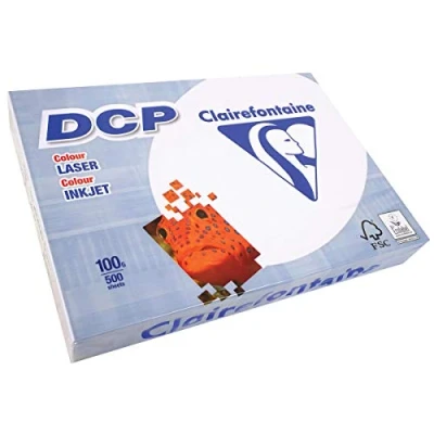Abbildung von Clairefontaine 1822C Druckerpapier DCP Premium Kopierpapier für farbintensiven Bilderdruck, DIN A3, 29,7 x 42cm, 100g, 1 Ries mit 500 Blatt, Weiß