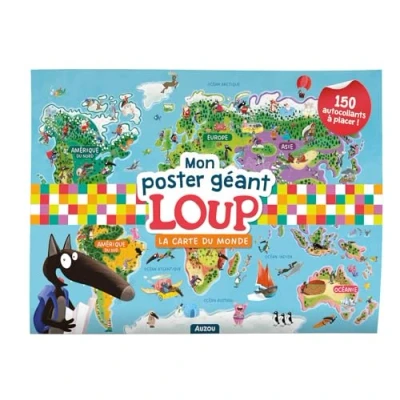 Abbildung von MON POSTER GÉANT LOUP La carte du MONDE: monde. Avec plus de 150 autocollants