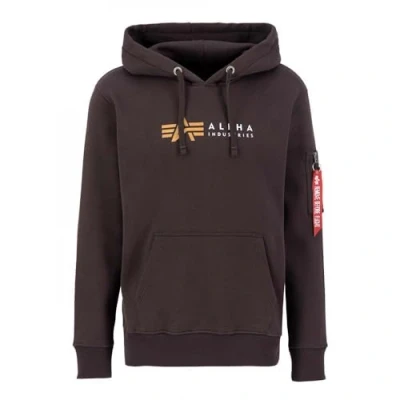 Abbildung von Alpha Industries Label Kapuzenpullover, Herren, Größe: 3XL, Braun