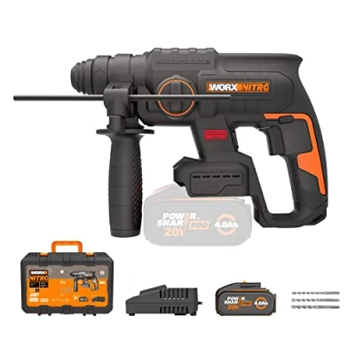 Abbildung von Worx Akku Bohrhammer &quot;NITRO WX381&quot;, (Set), Brushless Motor, 3 In 1, inkl. &amp; Schnellladegerät