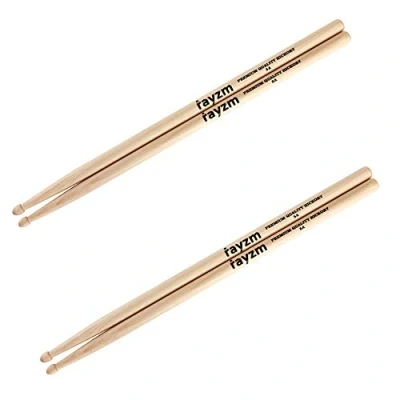 Abbildung von Rayzm Drum Sticks 5A, Massives Amerikanisches Hickory Holz mit Holzspitze（2 Paare）