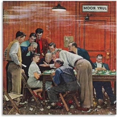 Abbildung von KEYGEM Holdout von Norman Rockwell Poster und Drucke Leinwand Wandkunst Ästhetische Malerei für Haus Wanddekoration Bild 50x50cmx1 Kein Rahmen