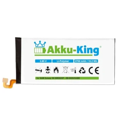 Abbildung von Akku King kompatibel mit Samsung EB BG920ABE Li Polymer 2700mAh für Galaxy S6, DuoS, LTE A, TD LTE, SM G920F, G920, G920D, G920P