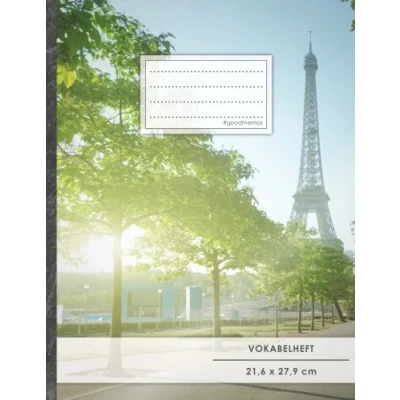 Abbildung von VOKABELHEFT DIN A4 50+ Seiten, Soft Cover, Register, 2 Spalten, Erfolgs Tacker, &quot;Französisch&quot; Original #GoodMemos Schulheft Sprachen und Vokabeln leicht lernen, Lineatur 53